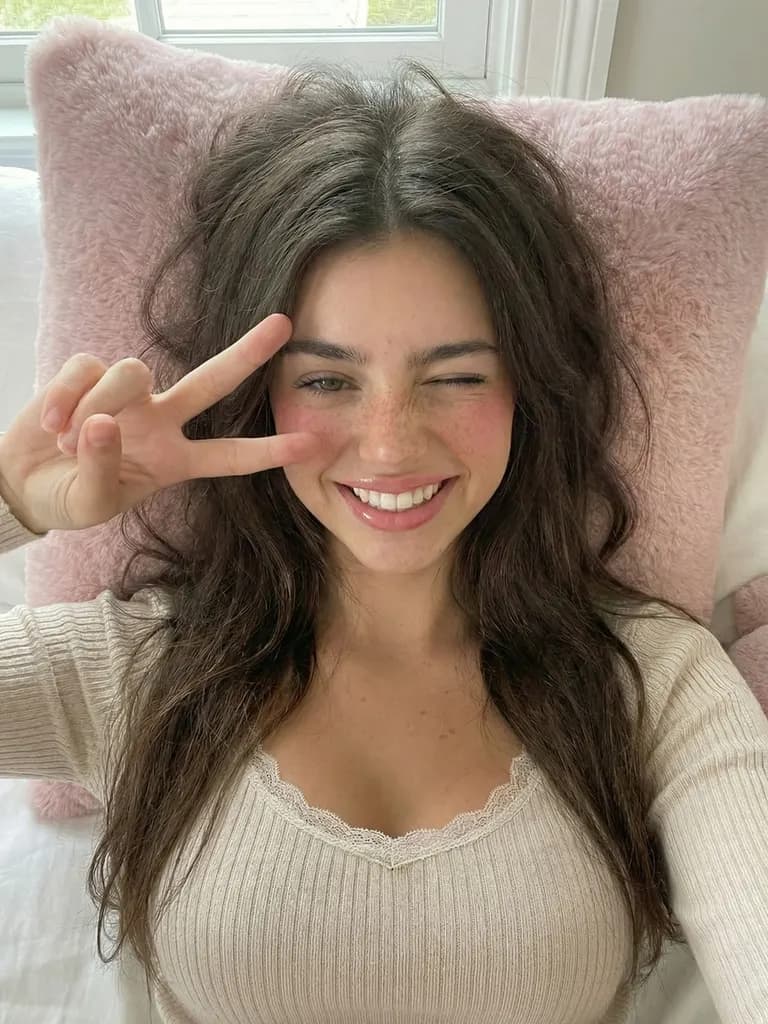 Girl next door · Cozy Bed Selfie, example 4 of 5