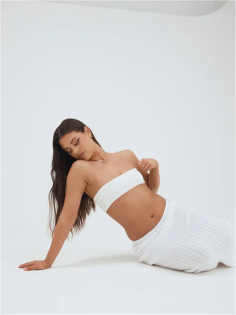 Studio shoot · White Knit Studio Recline, example 3 of 4