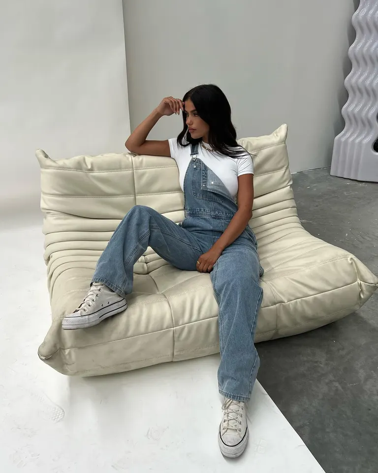 Studio shoot · Studio Denim Overalls, example 2 of 3