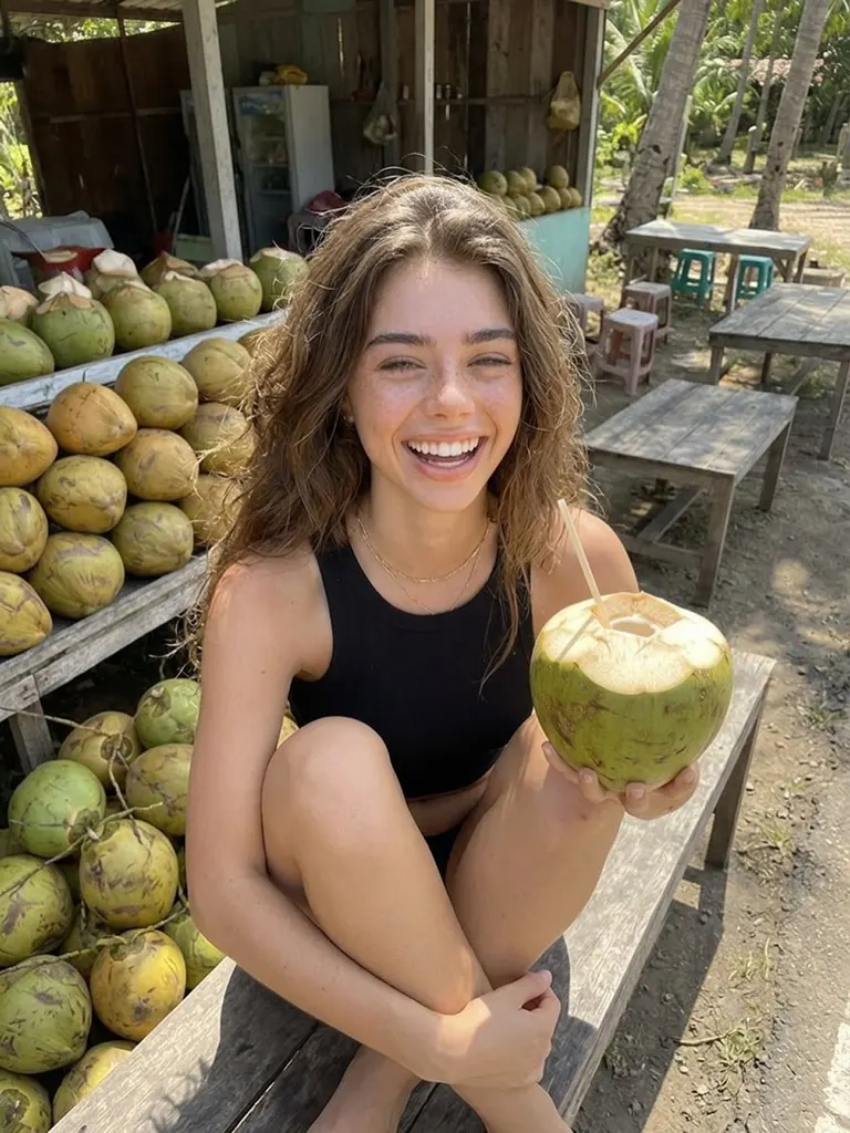 Travel · Tropical Coconut Selfie, example 4 of 4